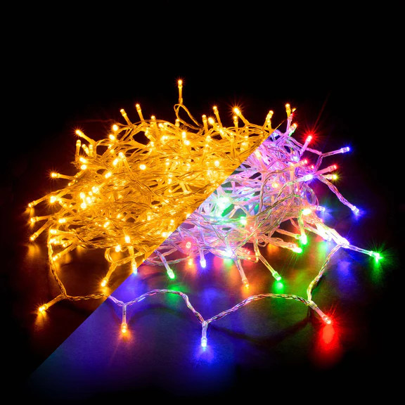 Dual Colour Connectable String Lights WW/MC - Black Cable - 420 LED