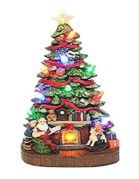 Santa w Christmas Tree, Kids & Fireplace