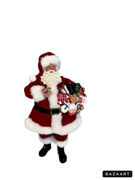 Santa - Santa - Resin with Gingerbread Wreath 27cm