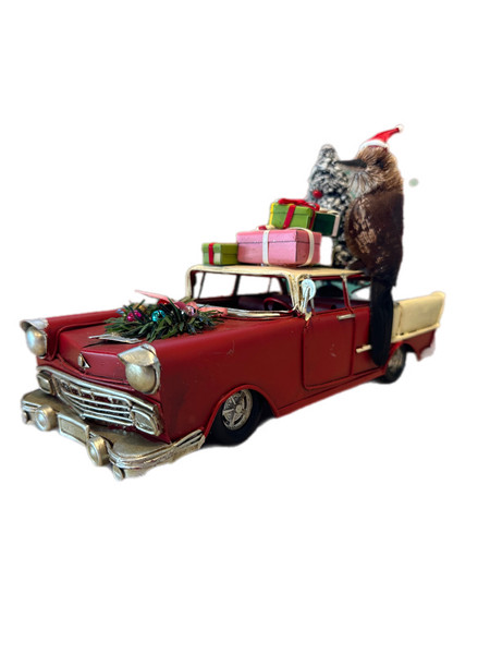 Car - Christmas Aussie Red Sedan with Kookaburra