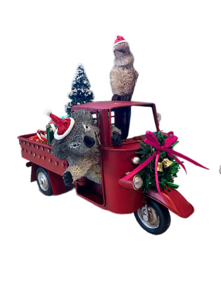 Christmas Aussie Red Tuk Tuk - 26cm