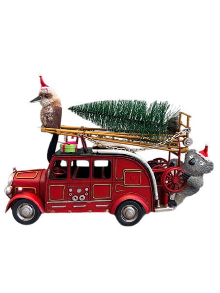 Christmas Aussie Red Fire Truck - 30cm