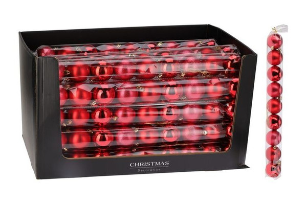 Bauble Set 60Mm Red 9Pcs
