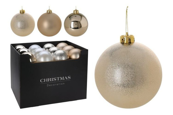 Bauble 120Mm Champagne 4Ass