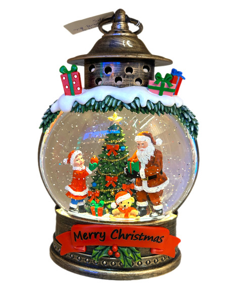 Lantern - Santa Child & Tree 25Cms