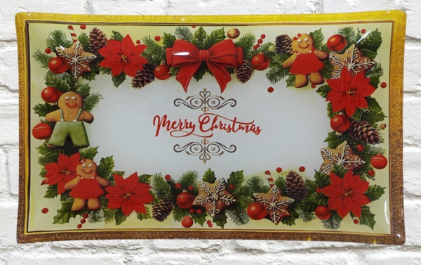 Merry Christmas Gingerbread Serving Plate – 25cm