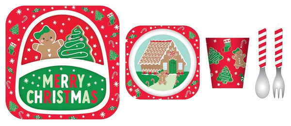Gingerbread Christmas Bamboo Kids Set 5 Pack