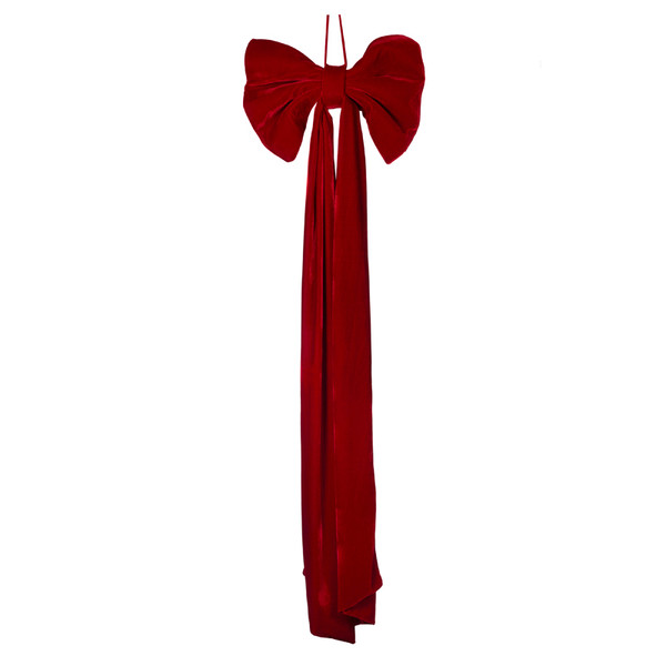 Red Velvet Bow Topper Long Tail