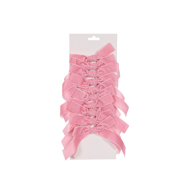 Pink Velvet Bows 5cm - Set of 10