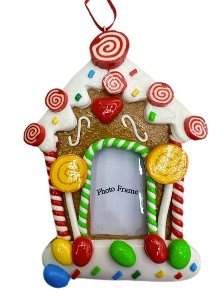 Peppermint Gingerbread Frame Ornament 12cm
