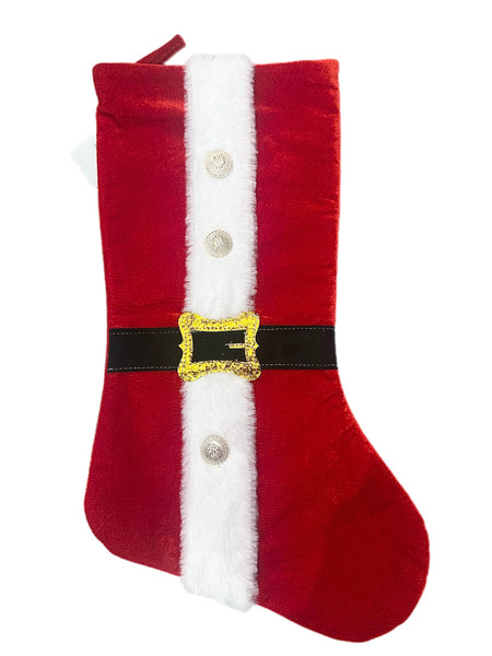 Christmas Stocking - RED with Santa Belt 32cm