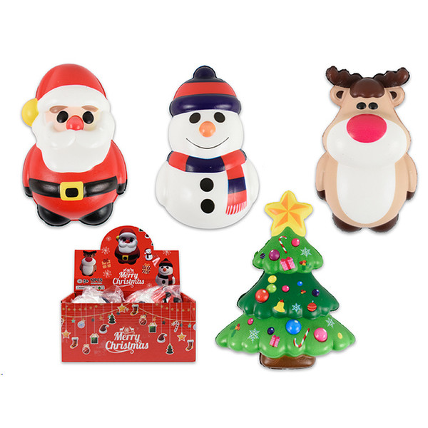 Christmas Toy Squishy Characters 4 Asst