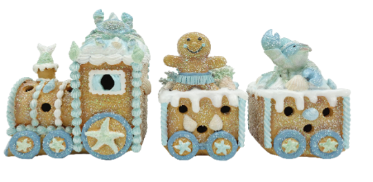 Gingerbread Christmas Train Decoration 35cm