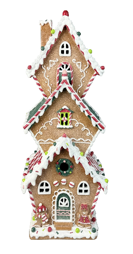 3 Tier Gingerbread House Christmas Decoration 47cm