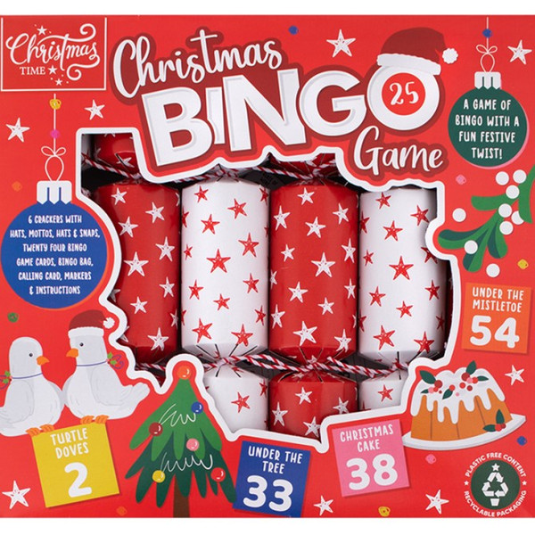 Bingo Christmas Crackers 6 Pack