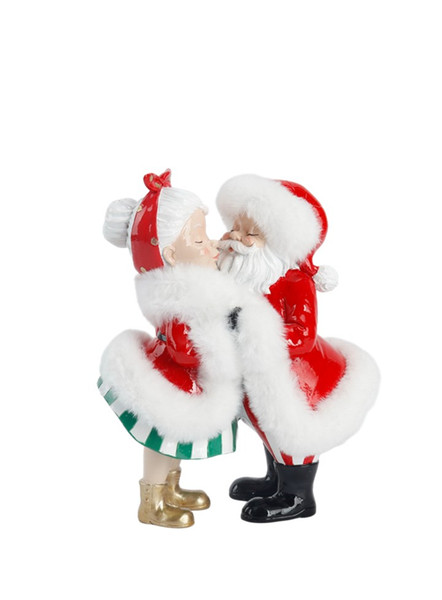 Mr & Mrs Claus Kissing - 21cm