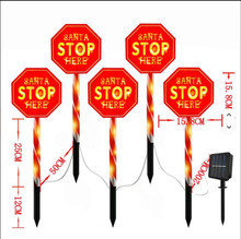 Christmas Pathway Lights - SANTA STOP HERE (Solar Powered) 35CM