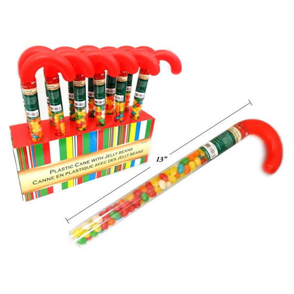 LOLLY - CANDY CANE SHAPE W/JELLYBEANS 50G PDQ