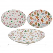 Christmas Serving Plate Oval - 32cm - 3 ASST