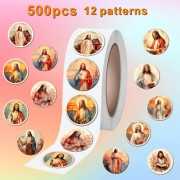 Religious Christmas Sticker Roll 500pk