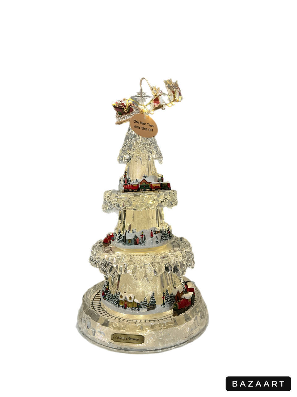 Light up Village - Crystal Tree with 3 trains LED 45cm img