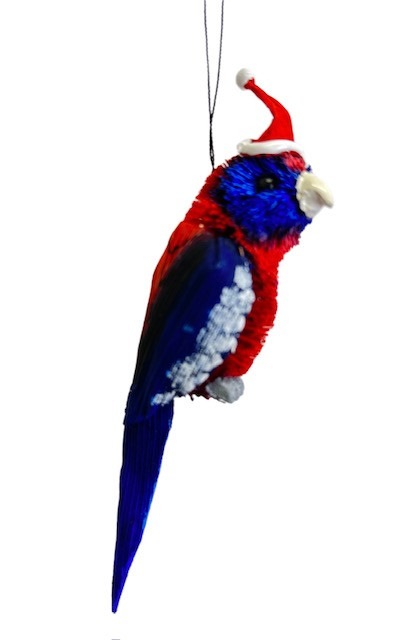 Crimson Rosella - Bristlebrush Christmas Ornament - 7-9cm img