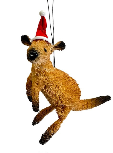 Kangaroo - Bristlebrush Christmas Ornament - 7-9cm img