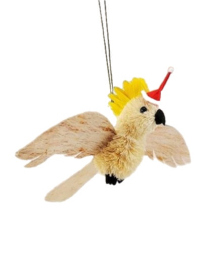 Cockatoo with Wings - Bristlebrush Christmas Ornament - 15cm img