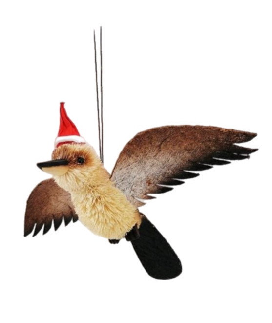 Kookaburra with Wings - Bristlebrush Christmas Ornament - 15cm img