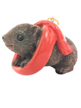 Wombat with Christmas Scarfe - Resin Tree Ornament - 8-10cm img