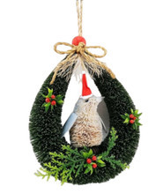 Christmas Door Hanger Wreath - Fairy Penguin 15cm img