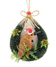 Platypus Christmas Door Hanger Wreath - 15cm Eco-Friendly Decor img