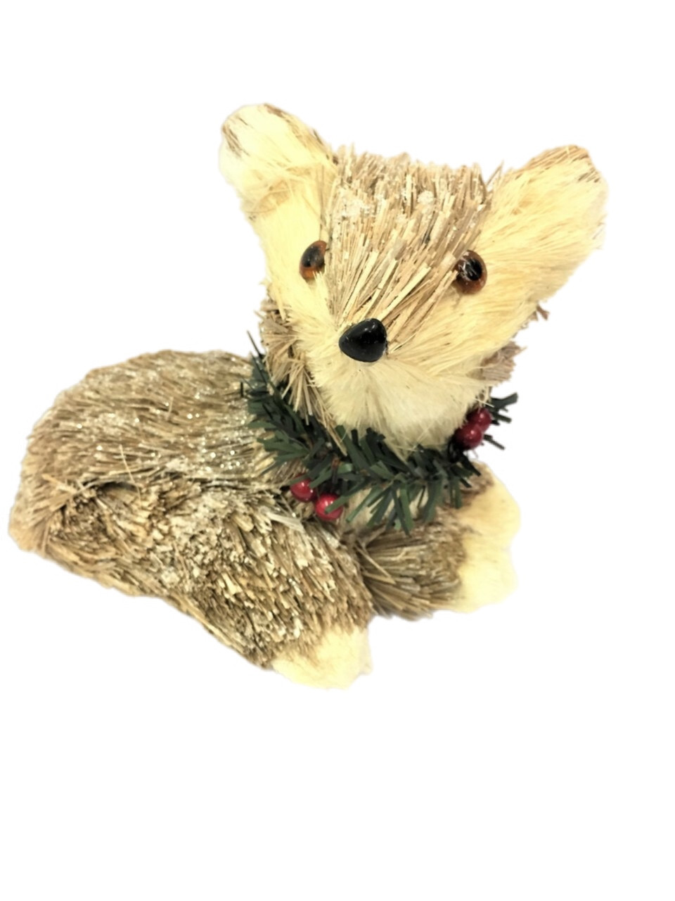 Bristlestraw Fox Ornament - 18cm Eco-Friendly Christmas Decor img