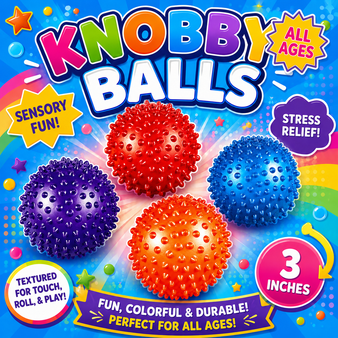 Balls - Knobby 3 inch 12/Pkg. This Tub Toy is for all ages.