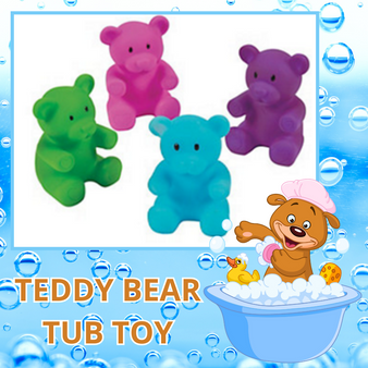 Tub Toy - Teddy Bear  -  12/Pkg - 2x3 inch