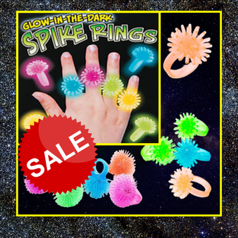 Glow in the Dark Spiky Rings - 250/Pkg