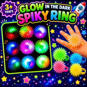 Glow in the Dark Spiky Rings - 250/Pkg