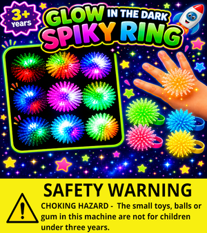 Glow in the Dark Spiky Rings - Header Card Only