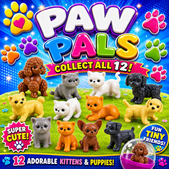 Paw Pals - It's Raining Kittens and Puppies! - 250/Pkg.