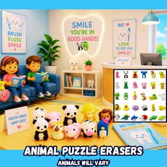 Animal Puzzle Erasers - 250/Pkg