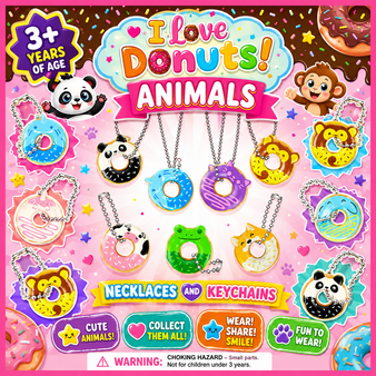 I Love Donuts - ANIMALS Necklaces & Backpack Pulls - 250/Pkg.