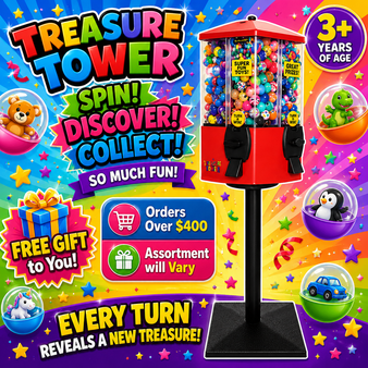 *4-Select Red Treasure Tower - Includes 250 FREE tokens and FREE shipping OUT OF STOCK AT SUPPLIER UNTIL AUG 1