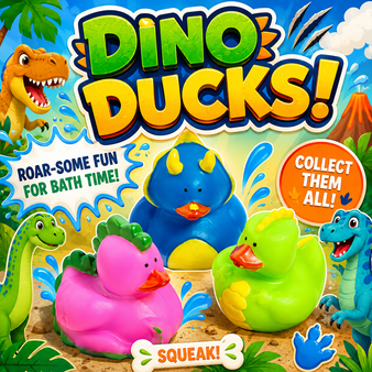 Ducks - Dinosaur - 12/Pkg - 2 inch. This Tub Toy is for 3+ years.