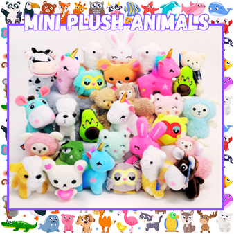 Mini Small Plush Reward Animals - Assortment will Vary 6/pkg