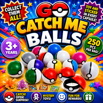 Go Catch Me Capsules with Character & Small Sticker Inside - 250/BAG