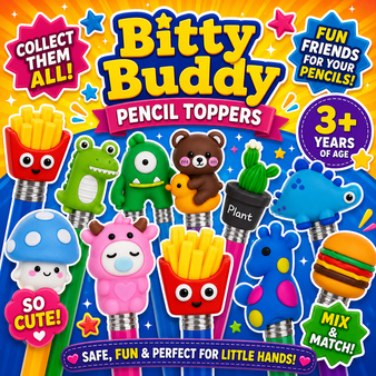 Bitty Buddy Pencil Toppers - 250/Pkg  NEW Series 4
