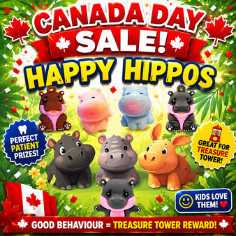 Happy Hippos-Squishy - 250/Pkg