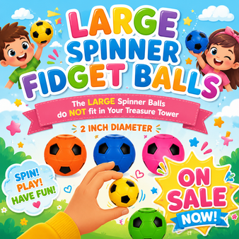 LARGE Spinner Fidget Colourful Balls - Plastic 50 mm - 2 INCH - 50/BAG - DO NOT FIT IN THE TREASURE TOWER