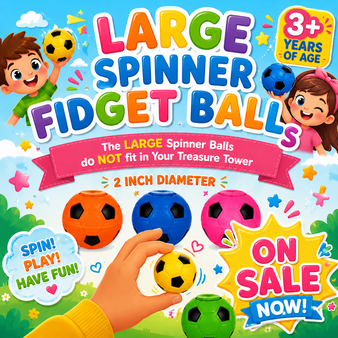 LARGE Spinner Fidget Colourful Balls - Plastic 50 mm - 2 INCH - 50/BAG - DO NOT FIT IN THE TREASURE TOWER