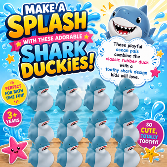 Ducks - Shark - 12/Pkg - 2 inch. This Tub Toy is for 3+ years.